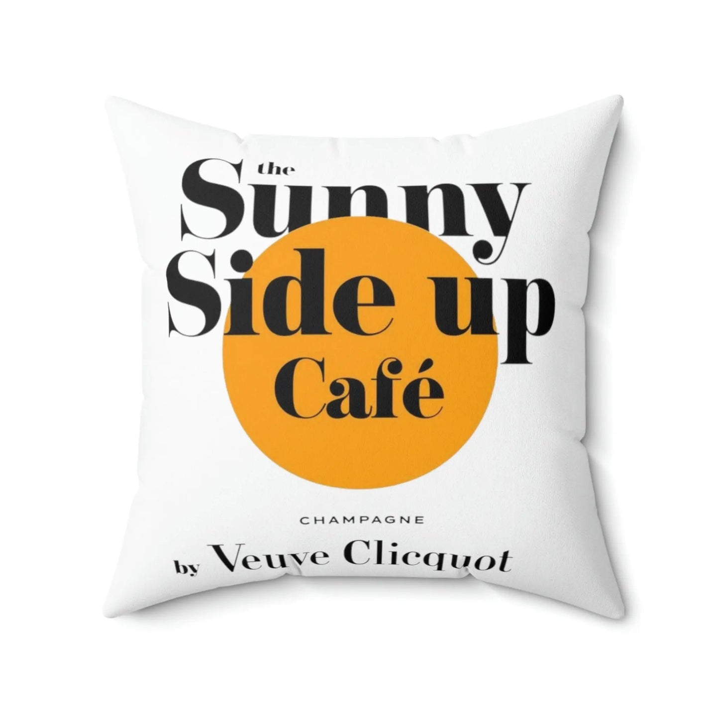 Sunny Side Up Veuve Champagne Square Throw Pillow Latchkey