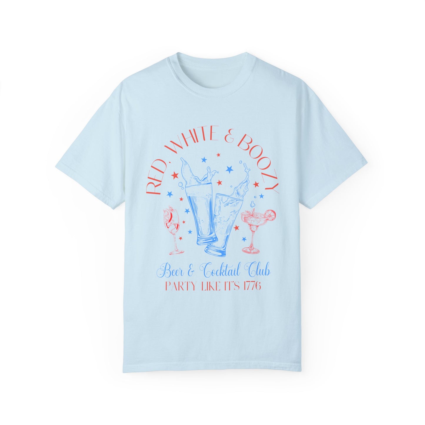 Red White and Boozy Social Club Garment-Dyed T-shirt