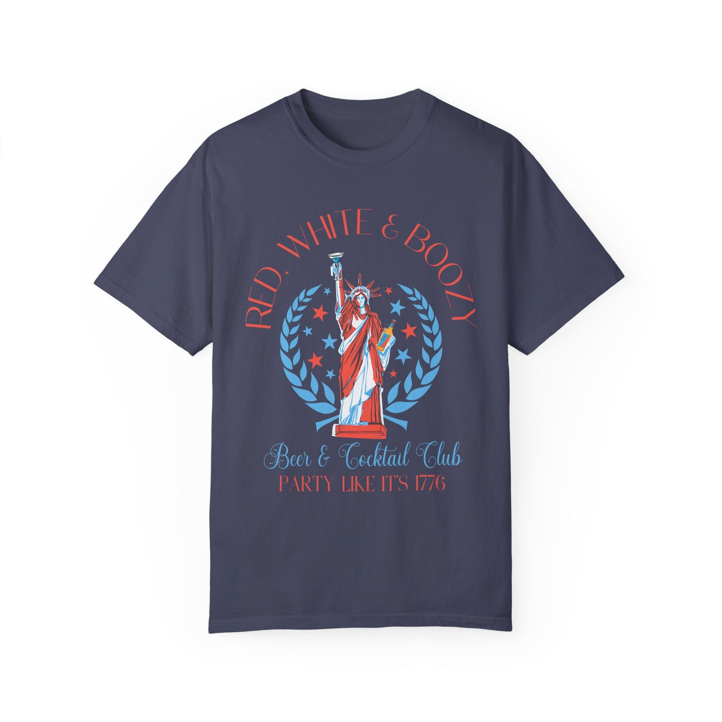 Red White and Boozy Social Club Garment-Dyed T-shirt