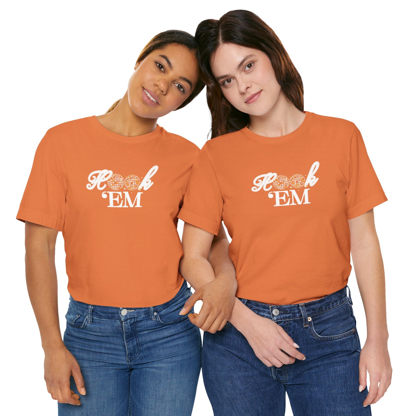 Hook 'Em Disco Ball Texas NYE Football Crewneck Tee