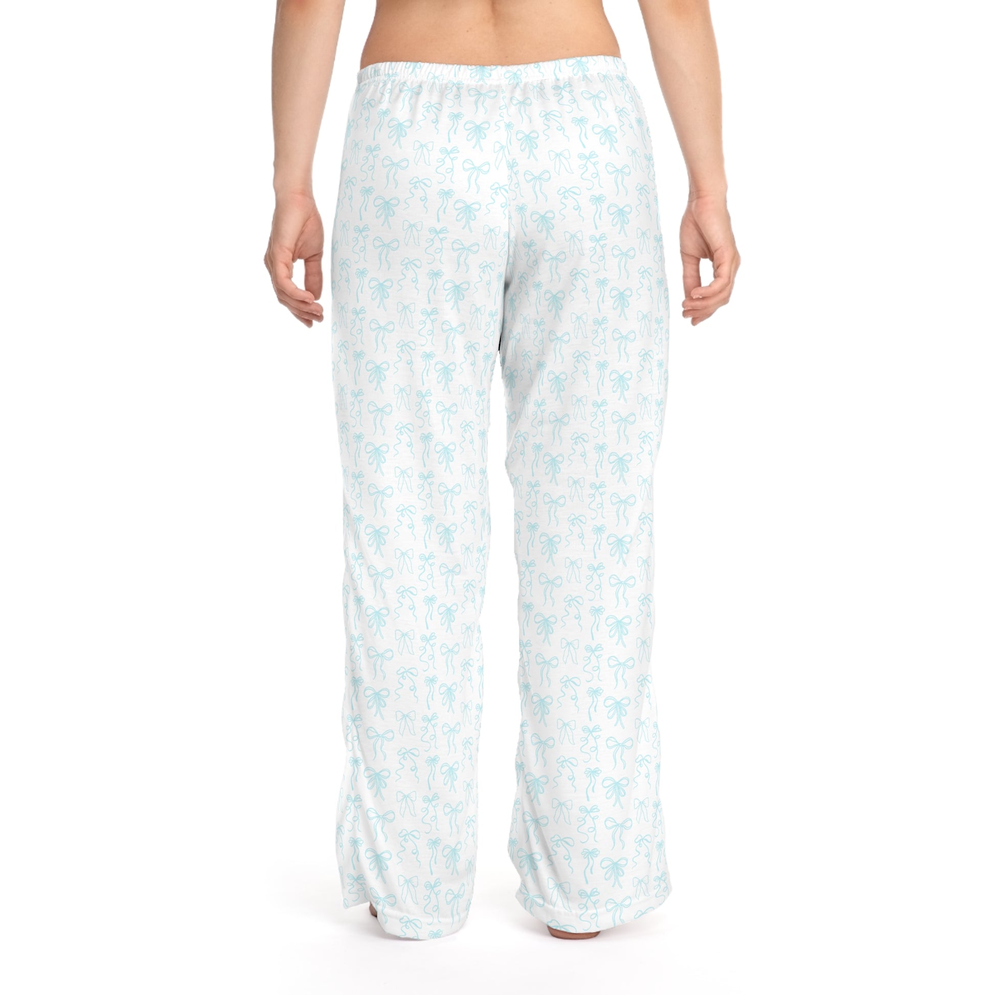 Tiffany Blue Coquette Bow Patterned Women's Pajama Pants - Latchkey 