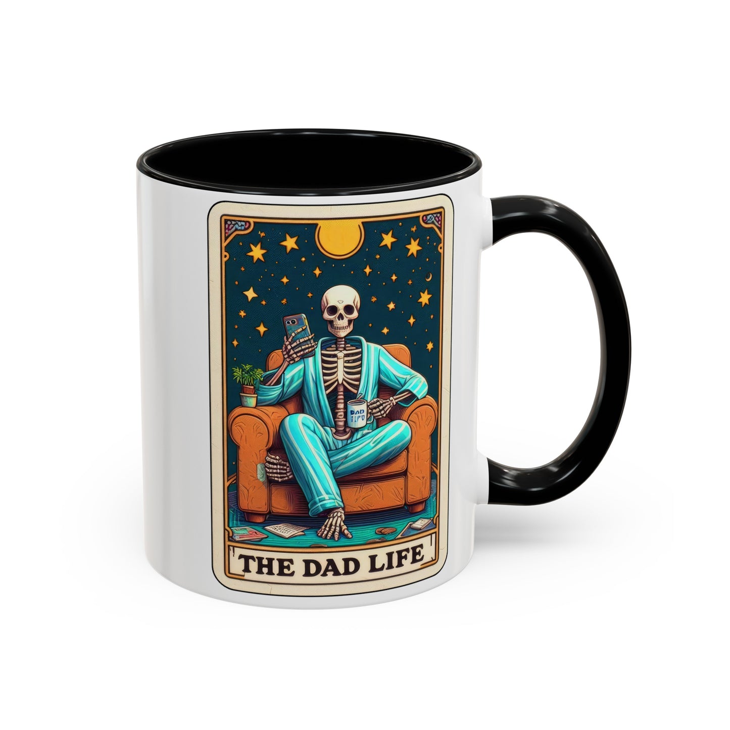 Dad Life Skeleton Tarot Card Coffee Mug (11, 15oz)