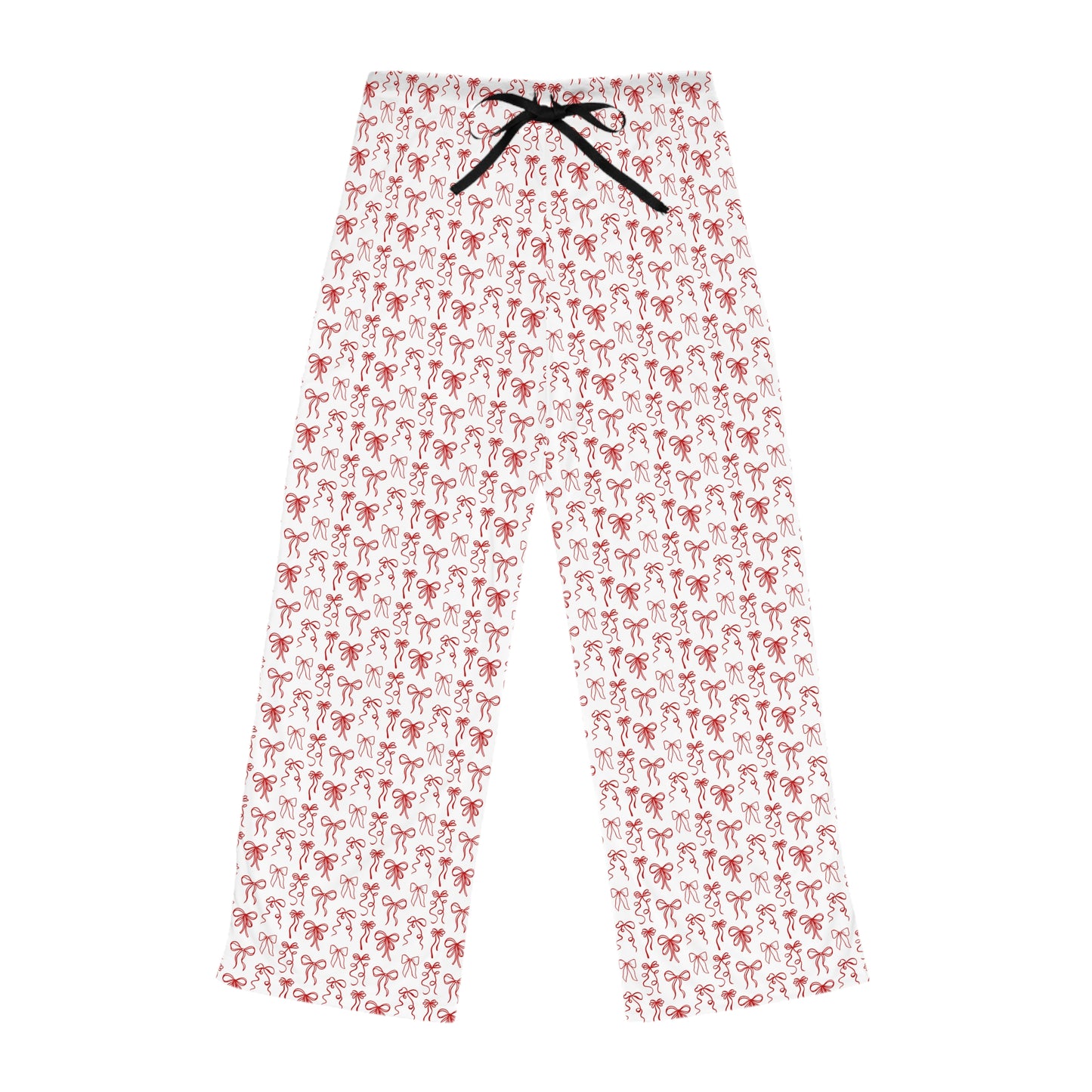 Women's Pajama Pants - Red Coquette Bow Patterned for Valentine's Day