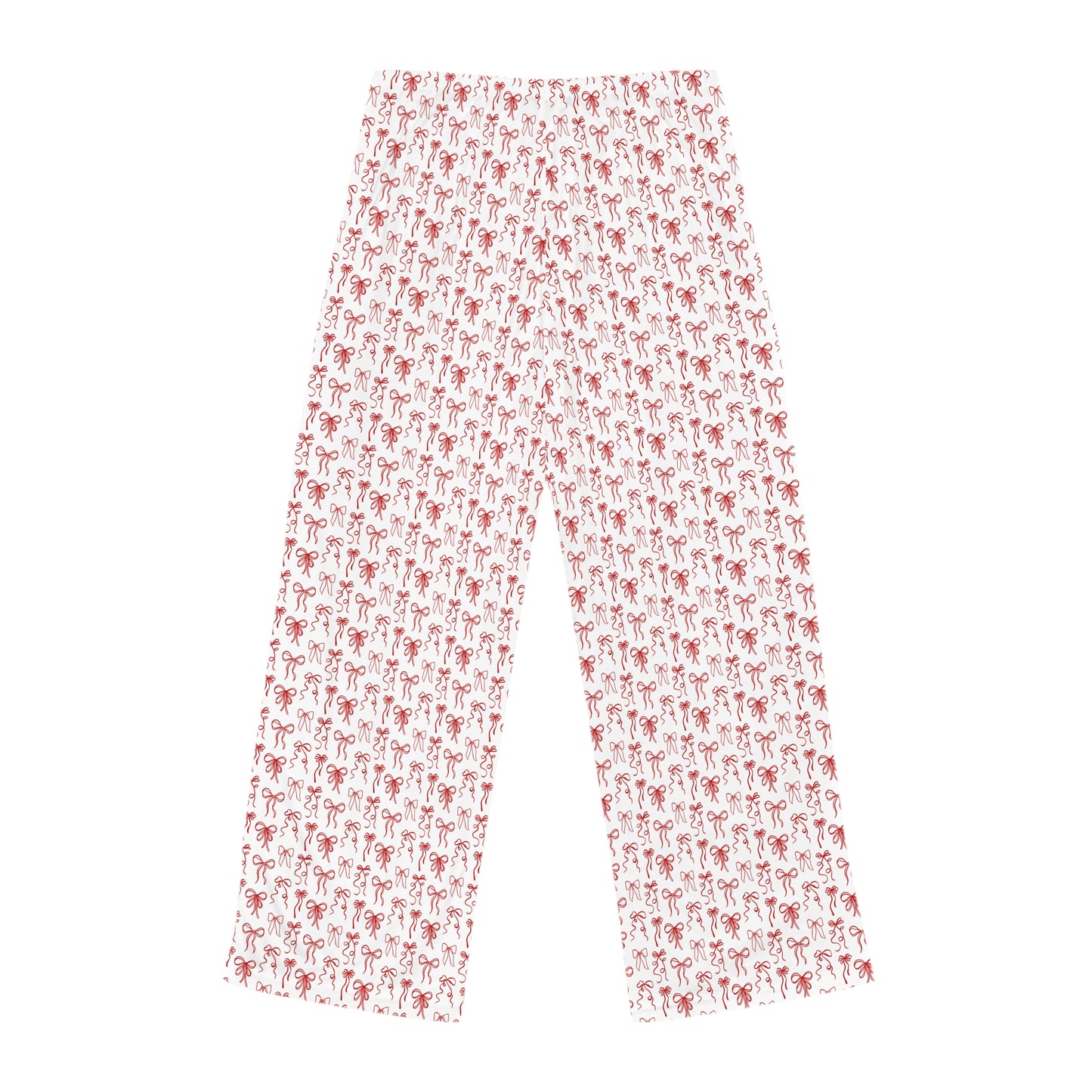 Women's Pajama Pants - Red Coquette Bow Patterned for Valentine's Day