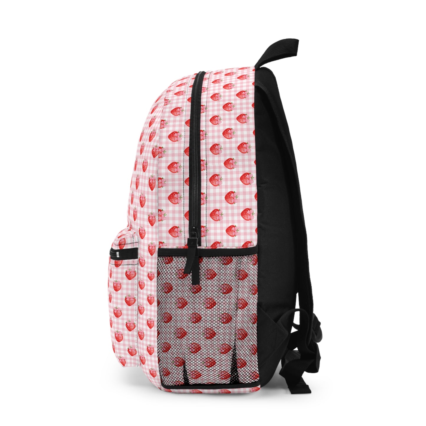 Berry Sweet Strawberry Gingham Personalizable Backpack