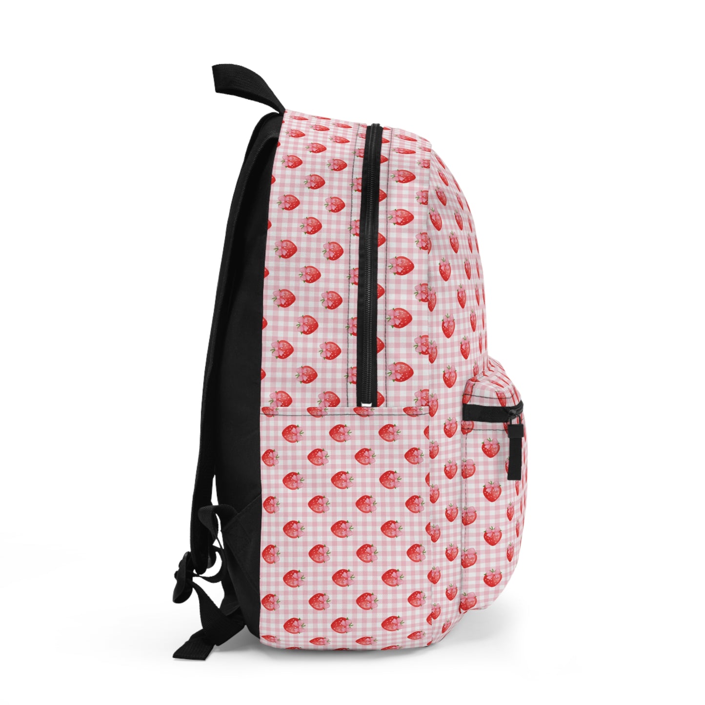 Berry Sweet Strawberry Gingham Personalizable Backpack