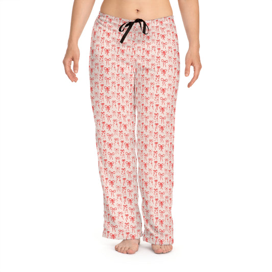 Pink and Red Coquette Bow Patterned Women's Pajama Pants