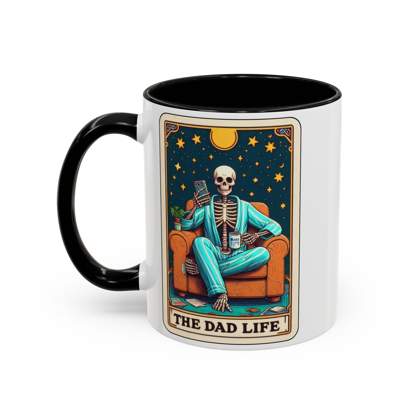 Dad Life Skeleton Tarot Card Coffee Mug (11, 15oz)