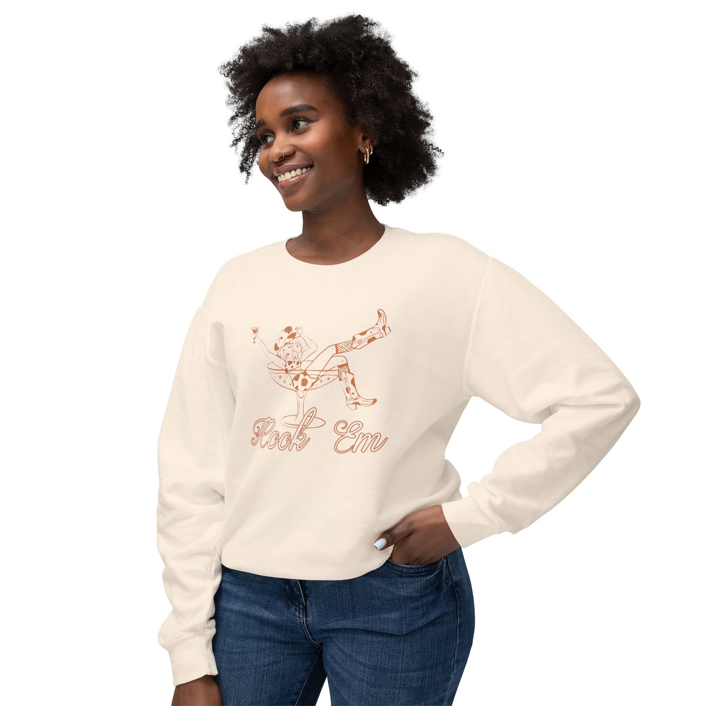 Cowgirl Crewneck Sweatshirt - Hook Em Cocktail Design