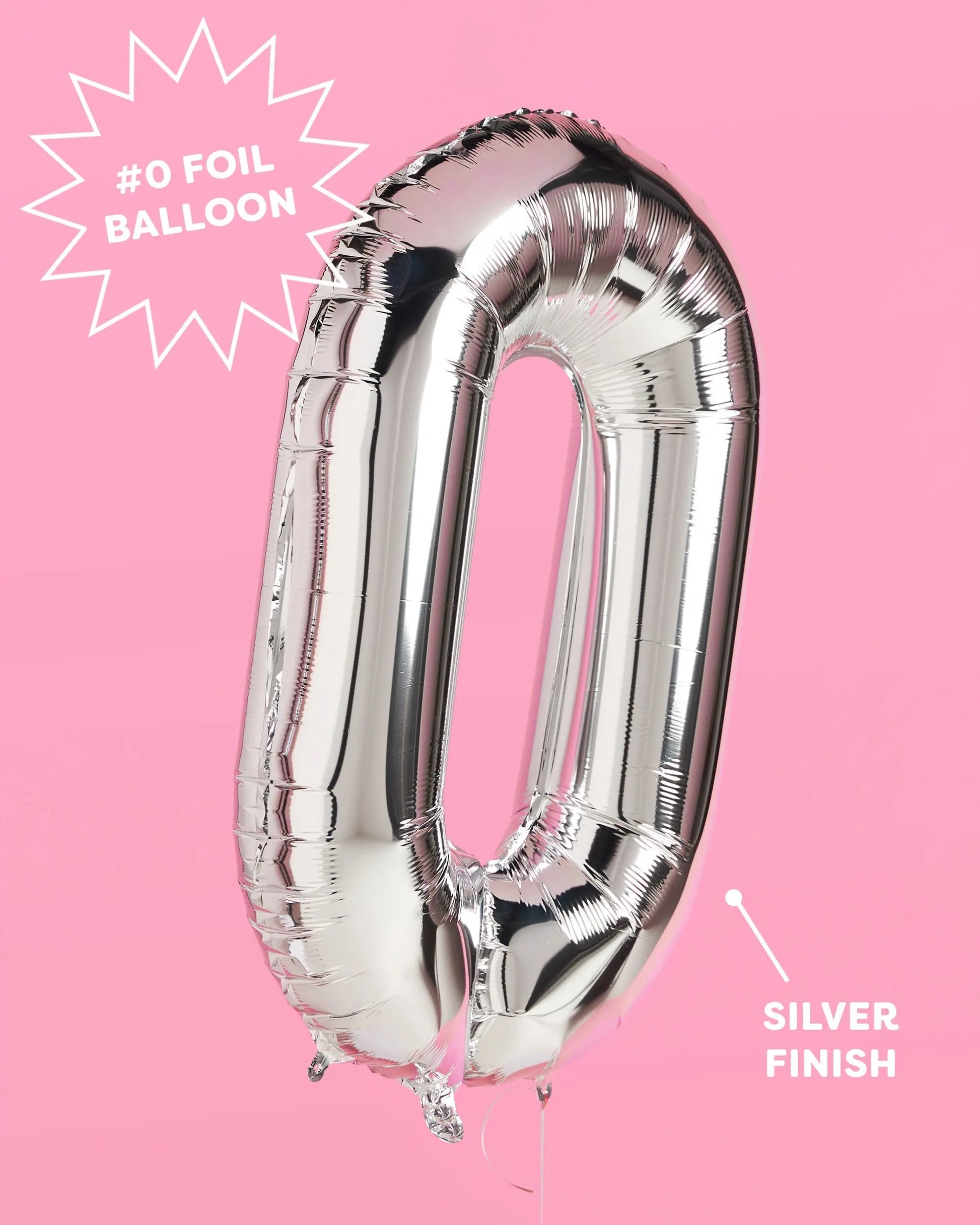 30 Number Balloons - 40" silver foil balloons xo, Fetti
