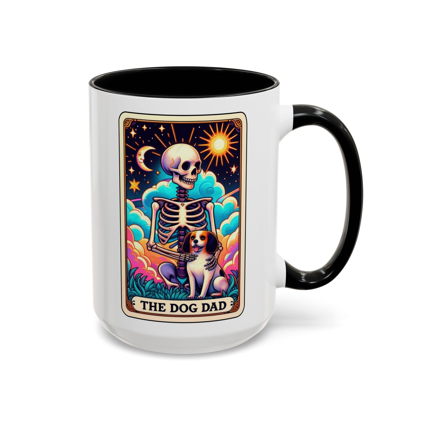 The Dog Dad Skeleton Tarot Card Coffee Mug (11, 15oz)