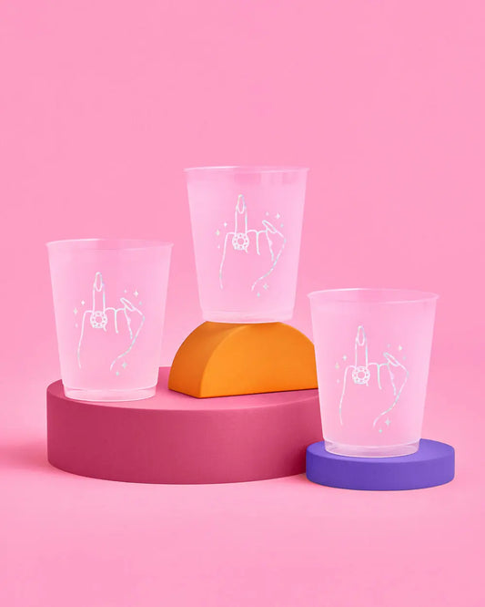 5 Karat Cups - 16 reusable frost flex cups xo, Fetti