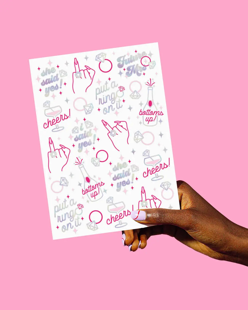 5 Karat Tats - 46 foil temporary tattoos xo, Fetti