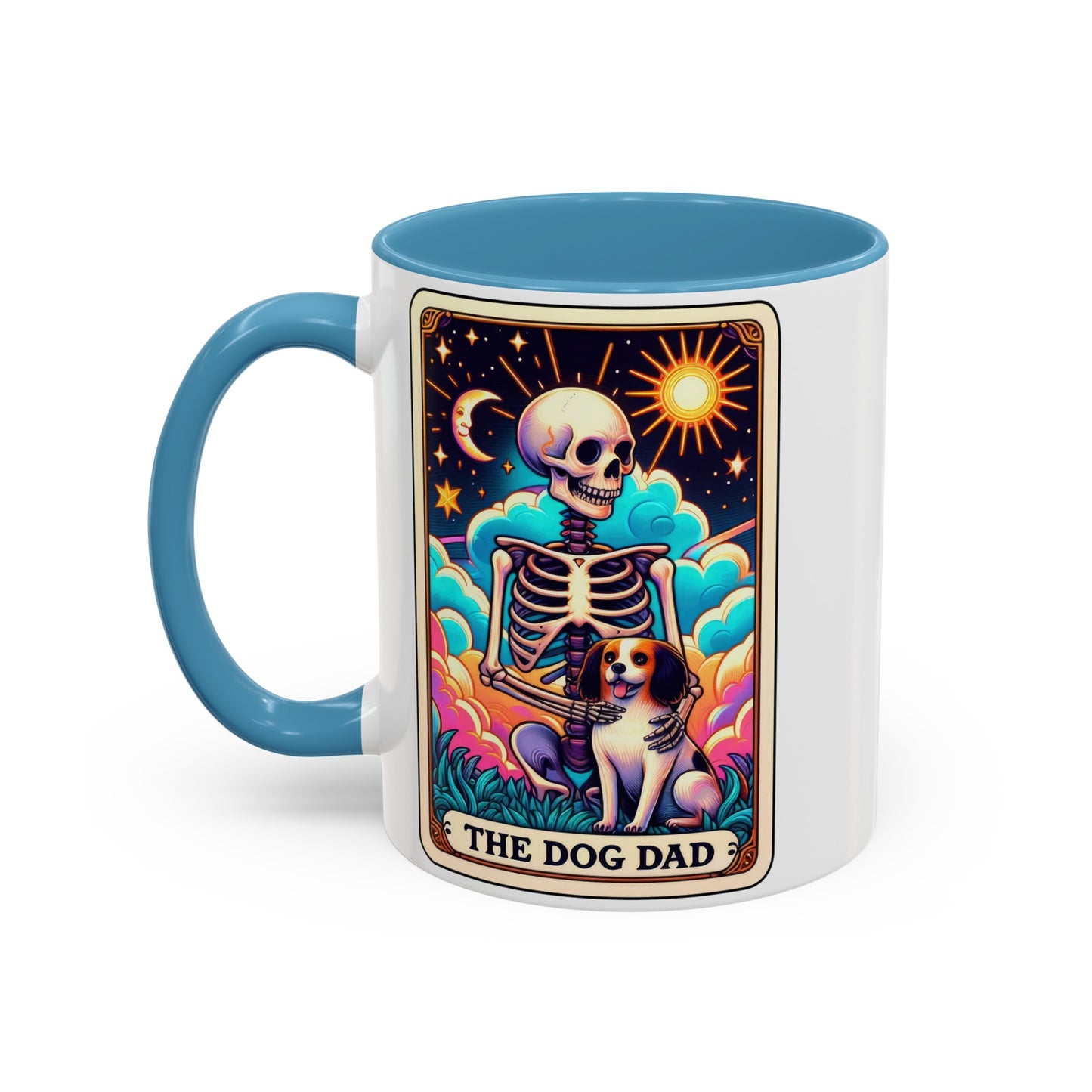 The Dog Dad Skeleton Tarot Card Coffee Mug (11, 15oz)