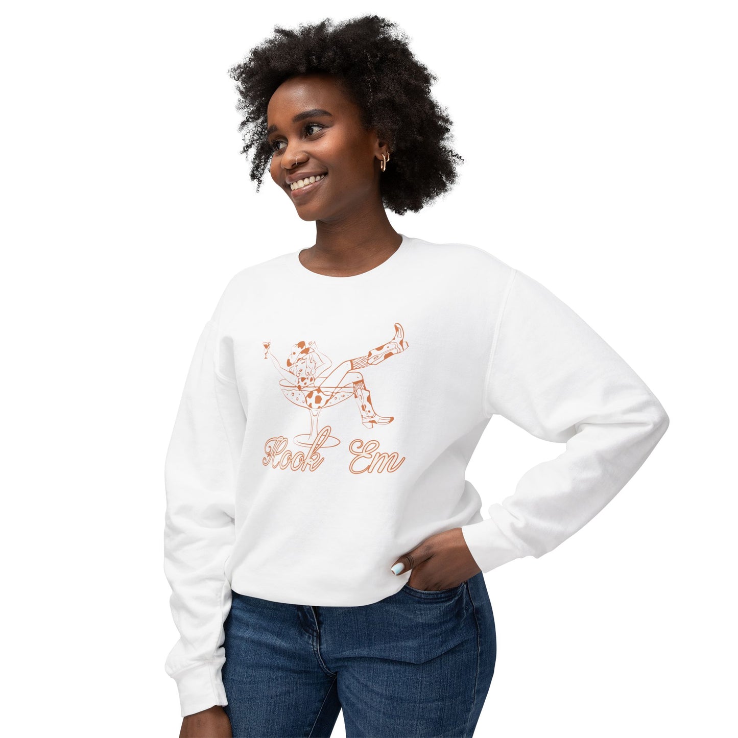 Cowgirl Crewneck Sweatshirt - Hook Em Cocktail Design