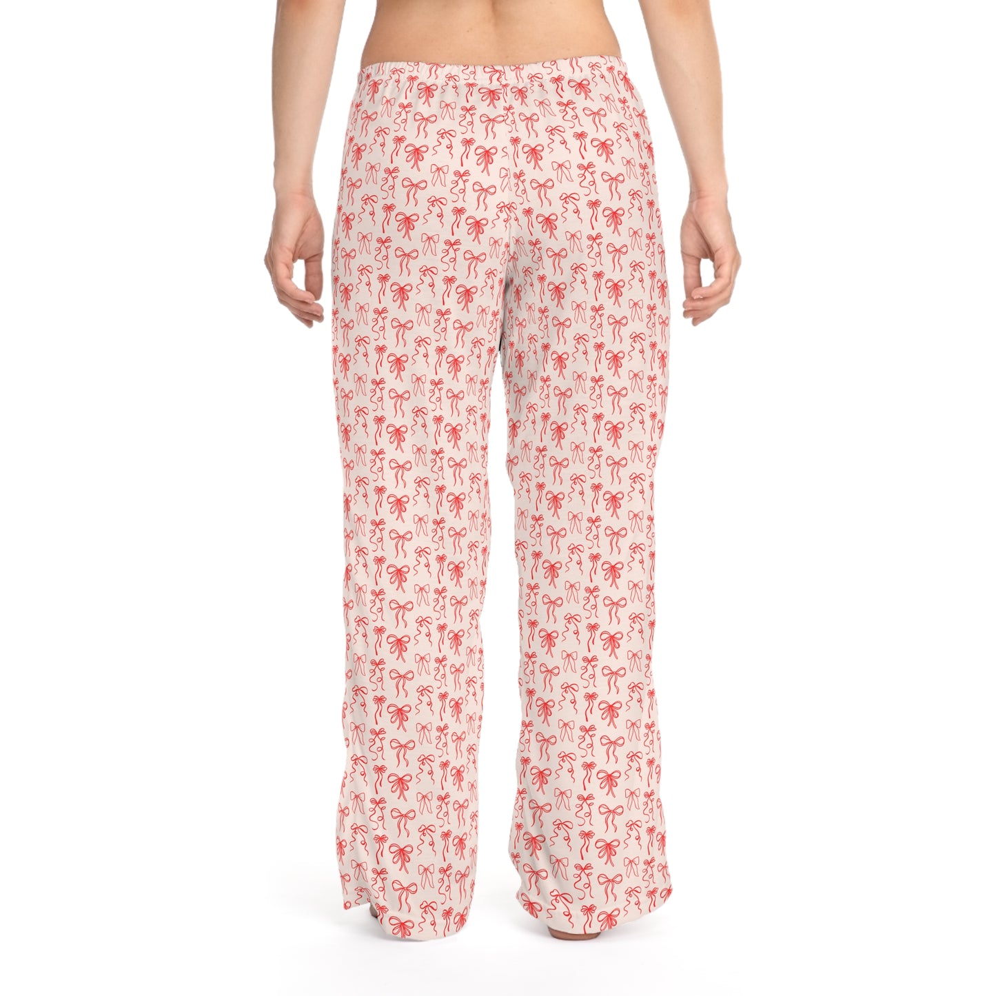 Pink and Red Coquette Bow Patterned Women's Pajama Pants