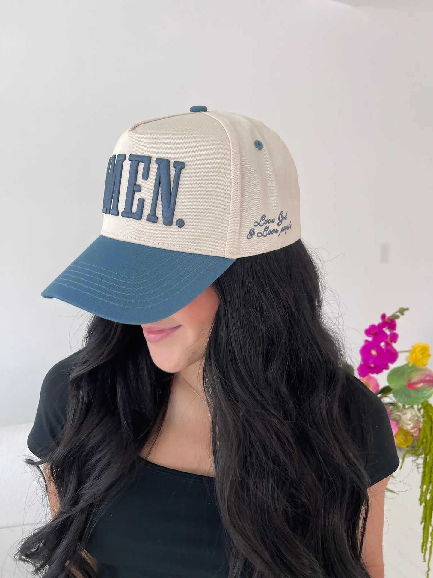 AMEN. - Slate Blue Vintage Trucker Hat KenzKustomz