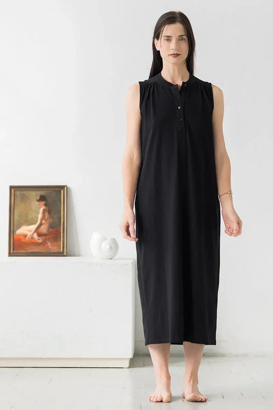 Aisha Relaxed Sleeveless Sleep Tunic – Maxi Salua Lingerie