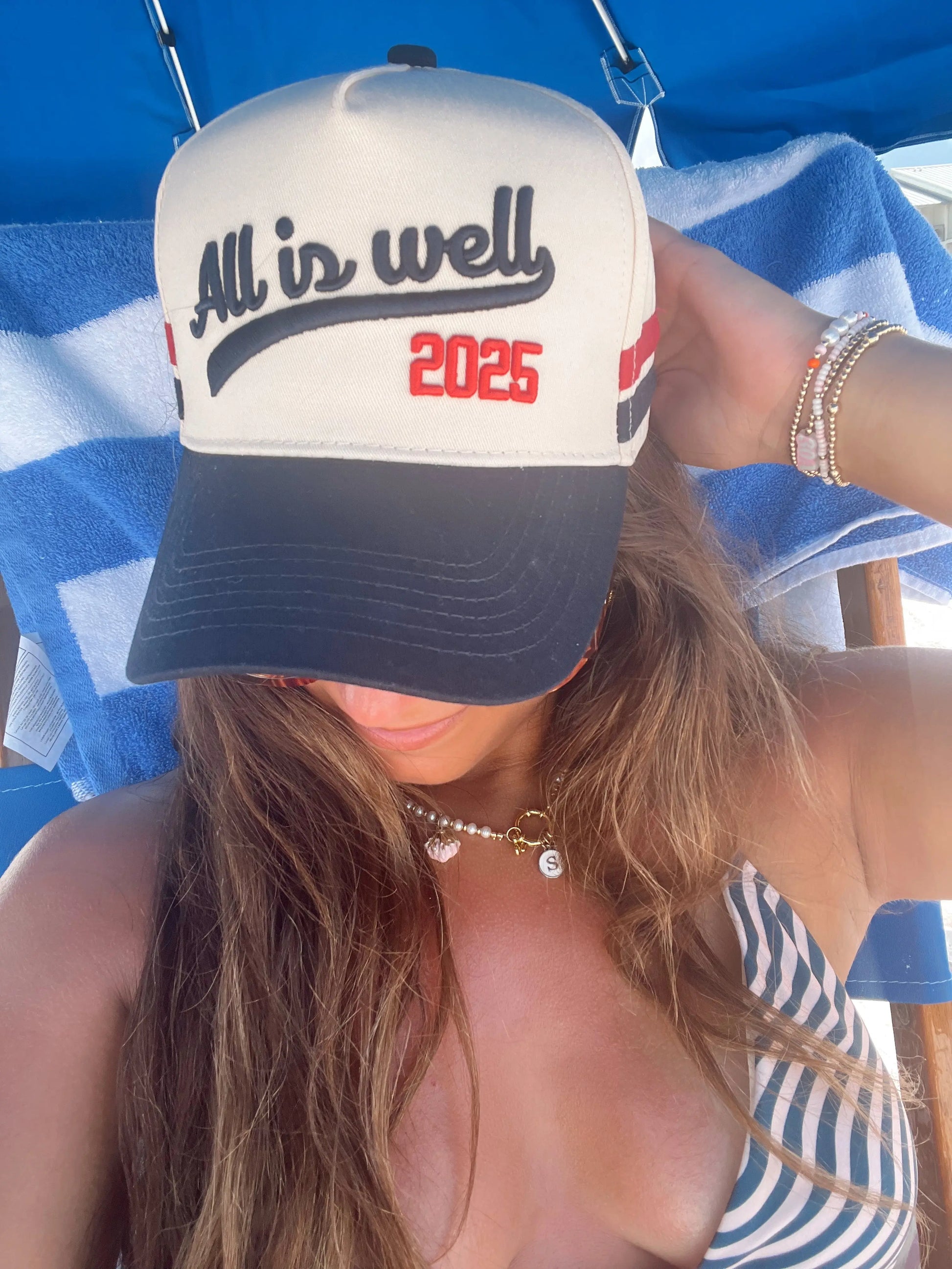All is Well - Navy Vintage Trucker Hat KenzKustomz