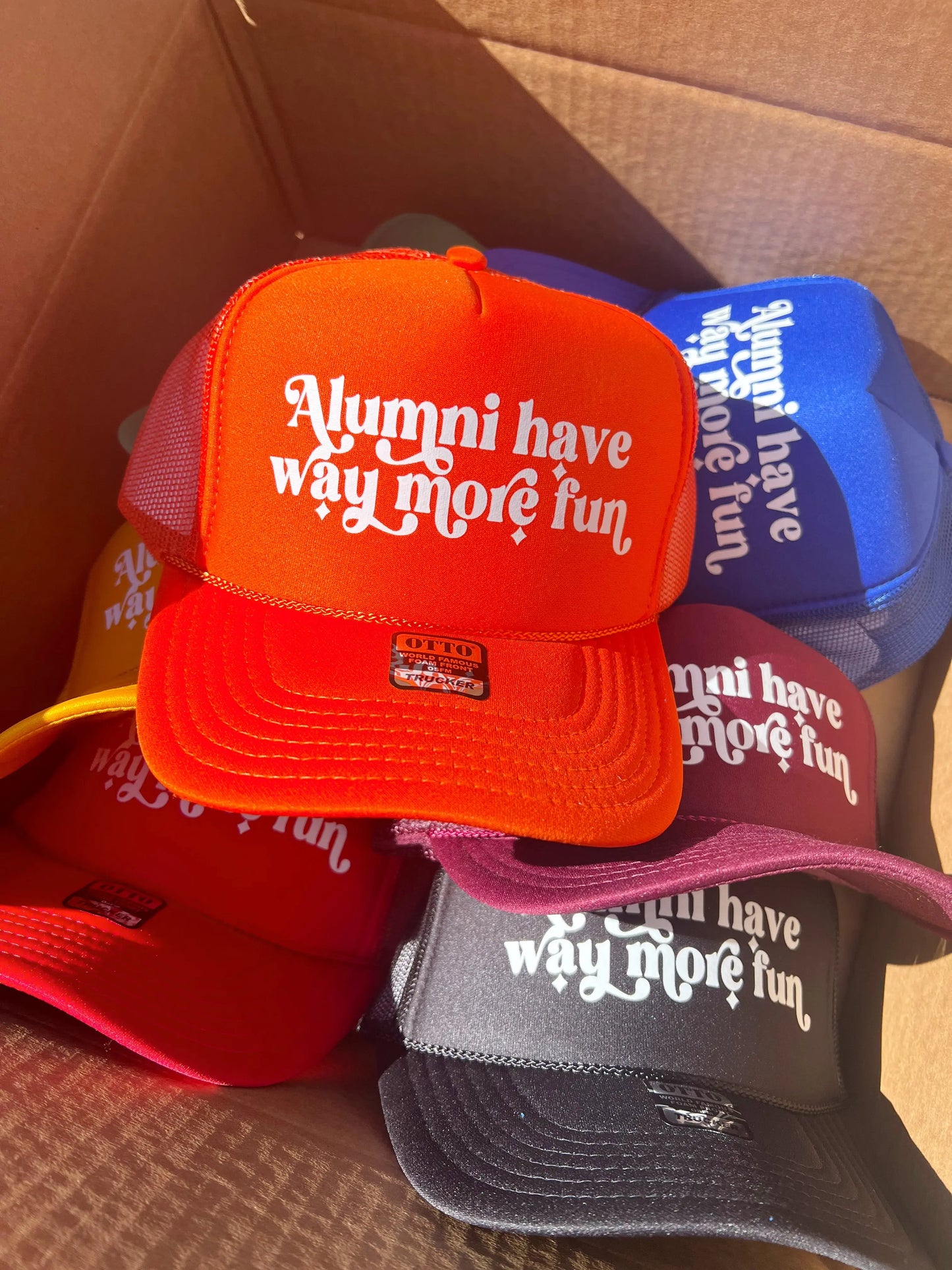 Alumni Have Way More Fun Trucker Hat KenzKustomz