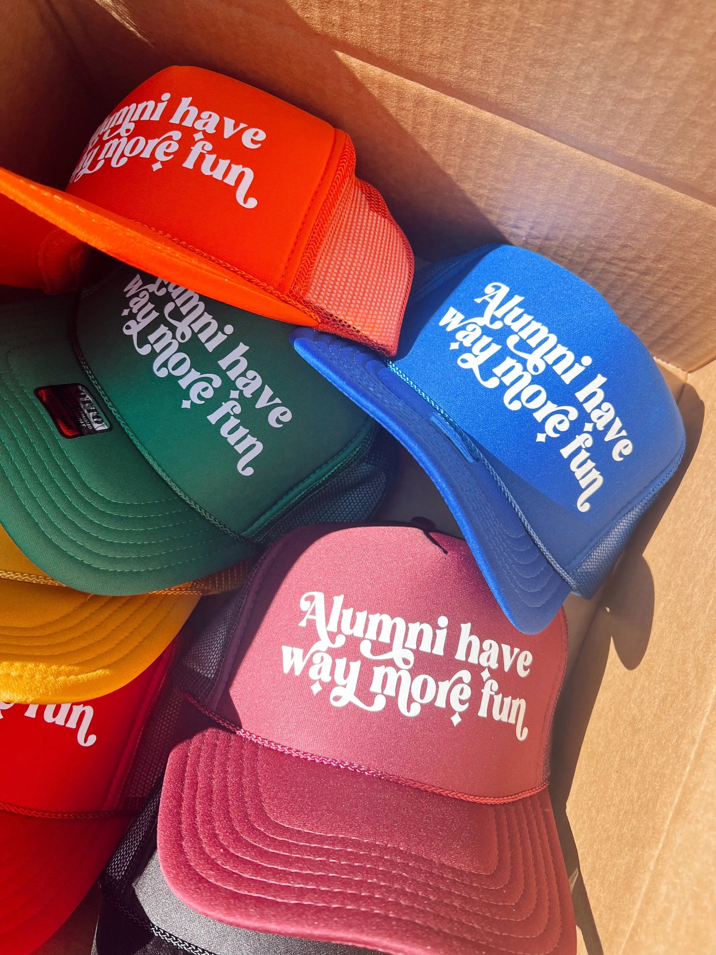 Alumni Have Way More Fun Trucker Hat KenzKustomz