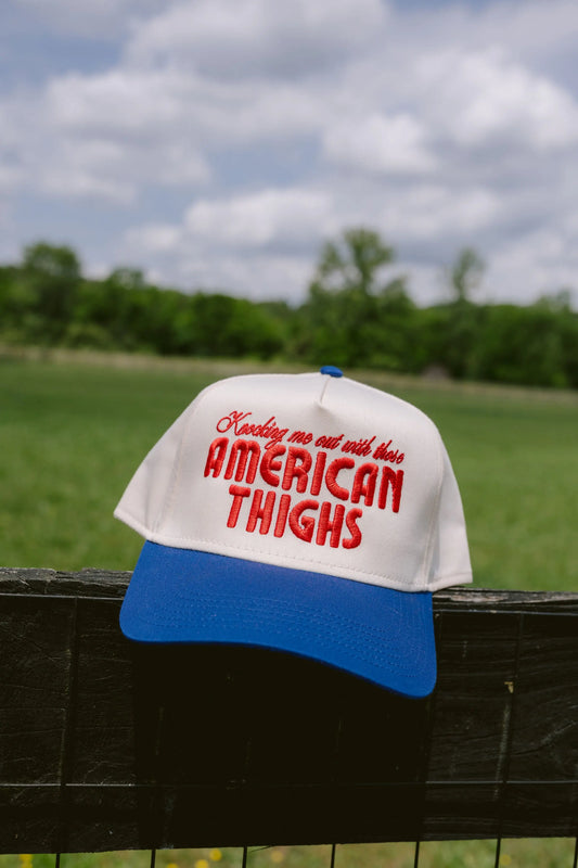 American Thighs - Royal Blue Vintage Trucker Hat KenzKustomz