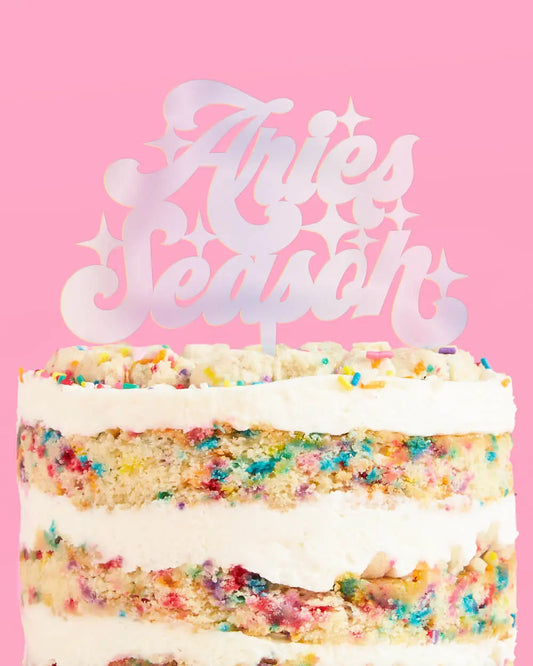 Aries Season Cake Topper - acrylic cake topper xo, Fetti