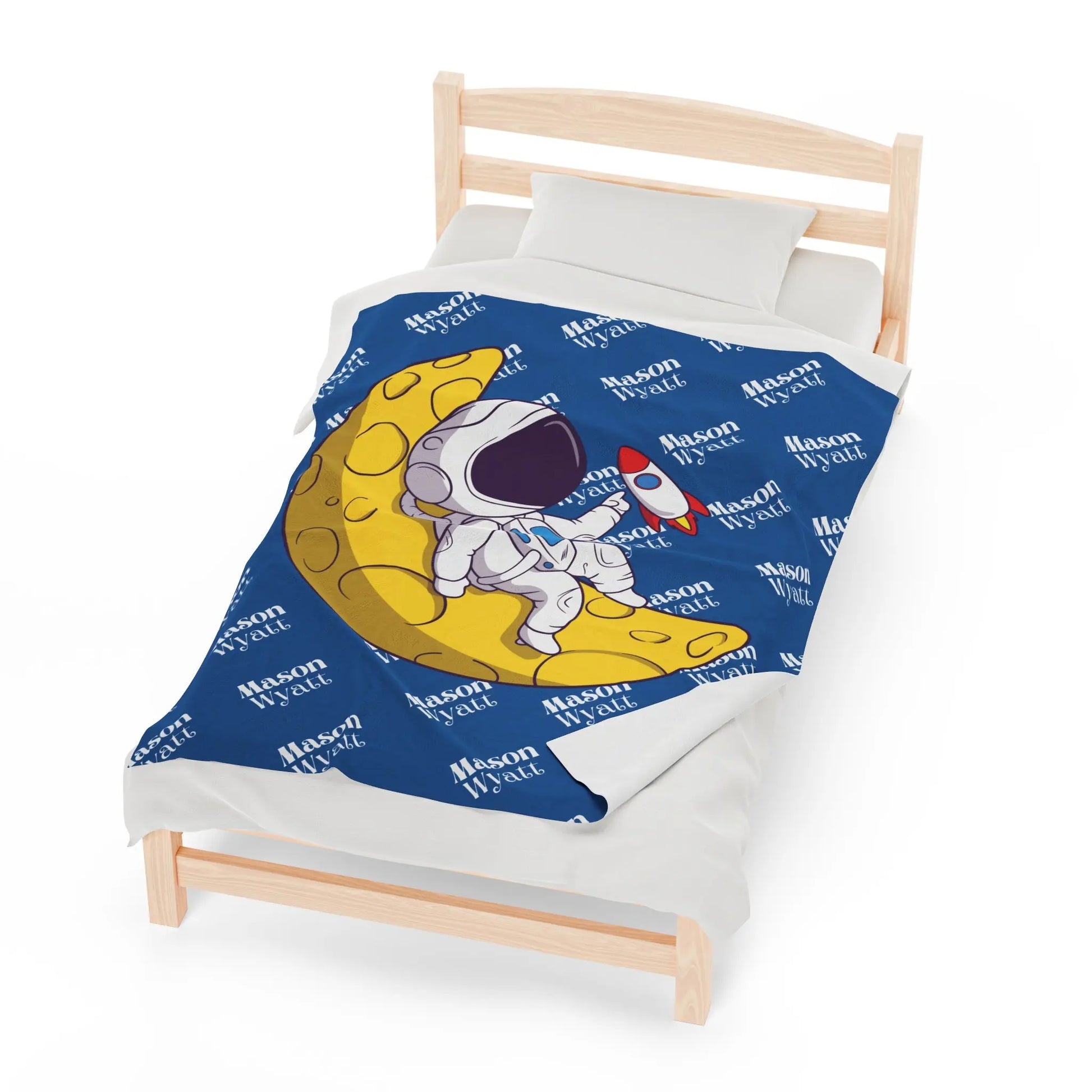 Astronaut in Space Personalized Baby Kids Blanket Latchkey