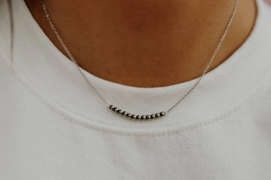 Authentic Silver Pearl Bar Necklace Wild Junkie
