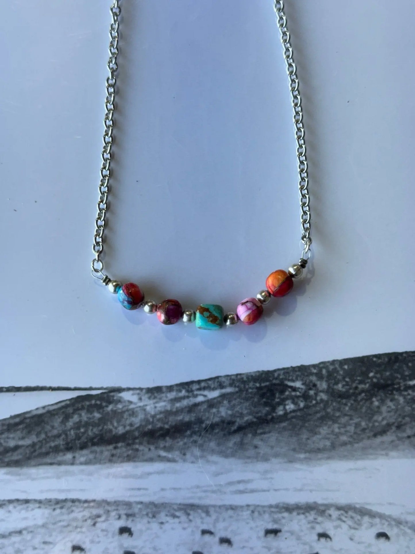 Authentic Turquoise Dahlia Beads Chain Necklace Wild Junkie