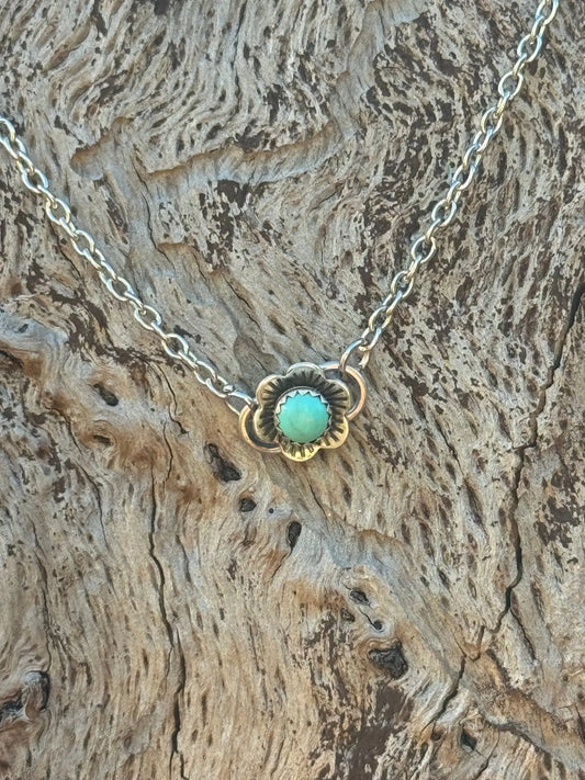 Authentic Turquoise Flower Necklace Wild Junkie
