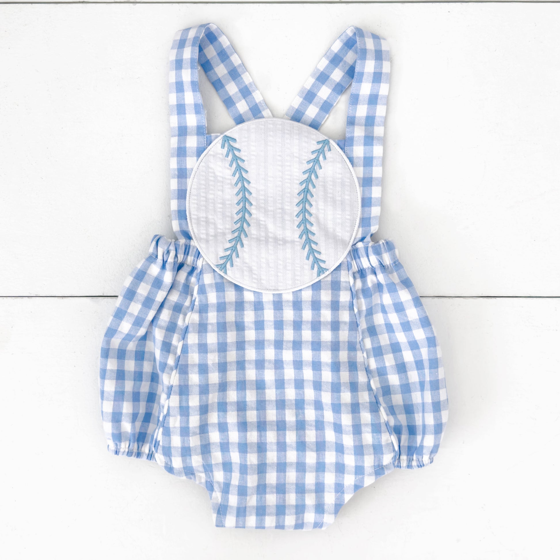 Blue Baseball Sunsuit - Latchkey 