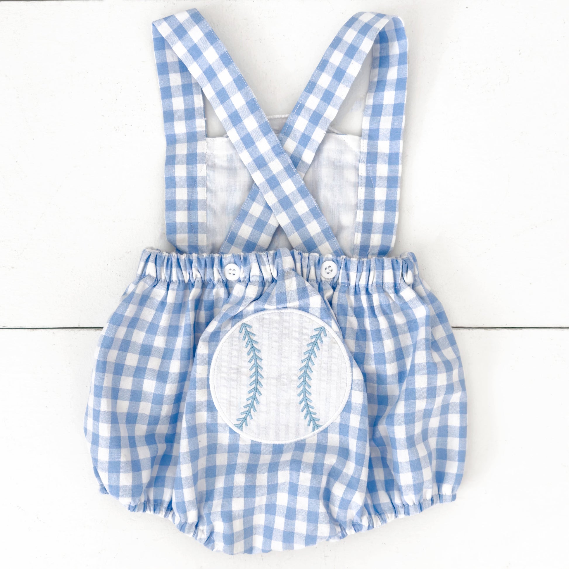 Blue Baseball Sunsuit - Latchkey 