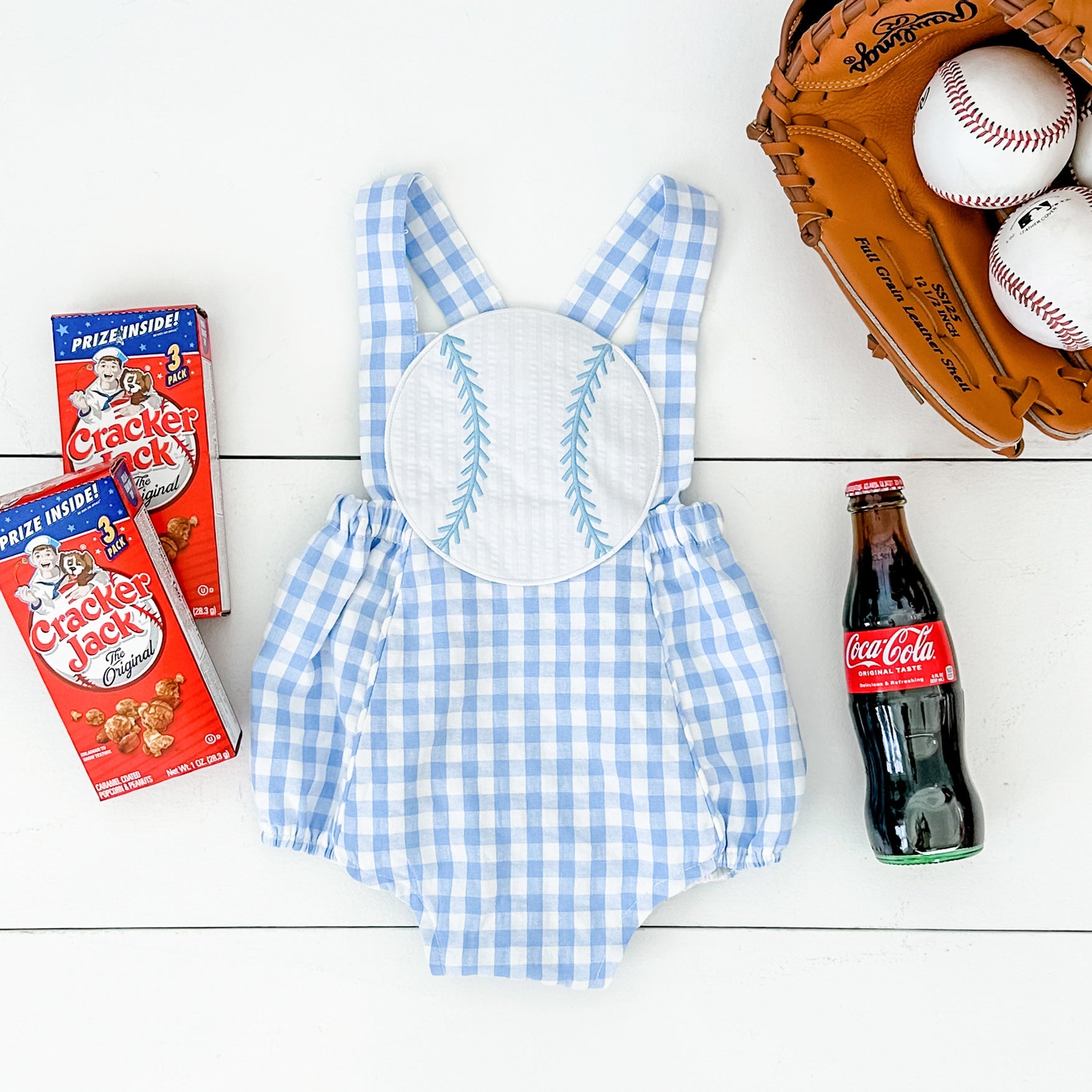 Blue Baseball Sunsuit - Latchkey 