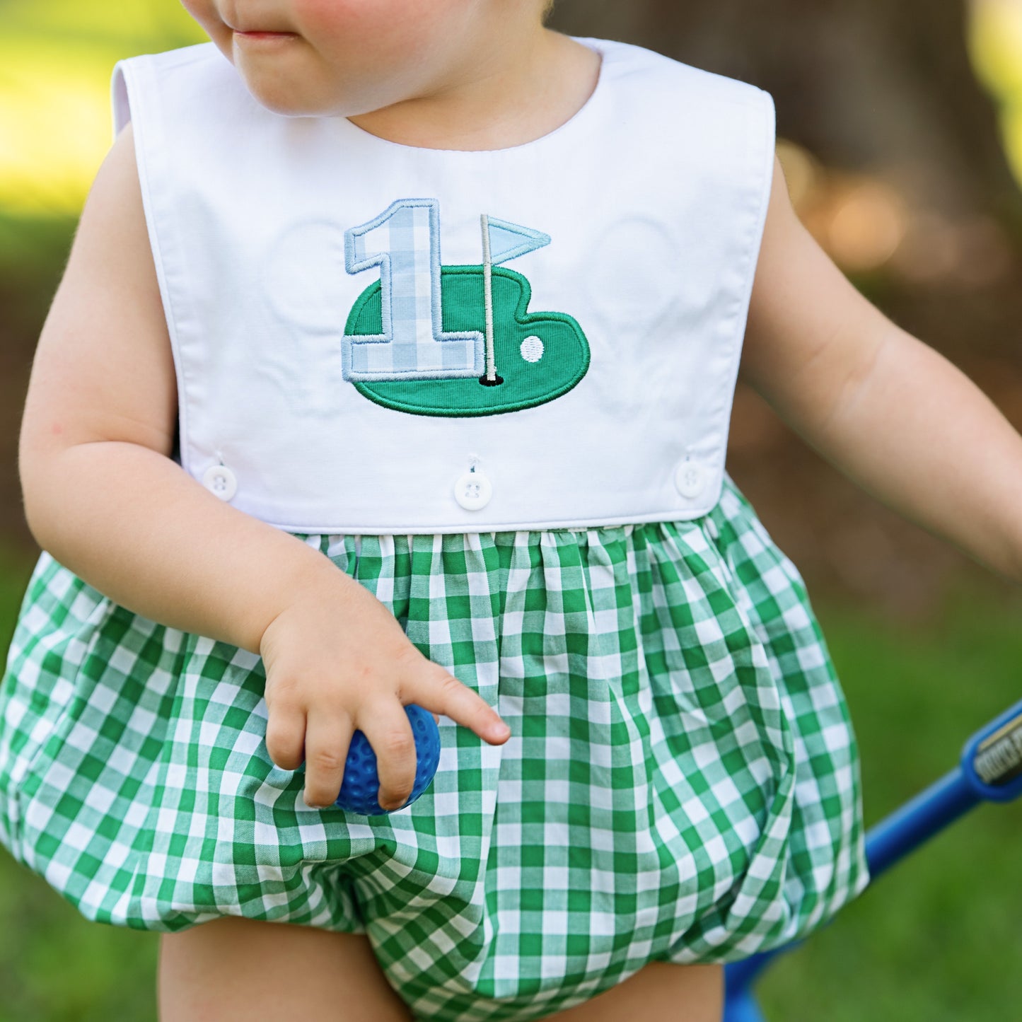 Hole-In-One First Birthday Boys Reversible Golf Bubble - Latchkey 