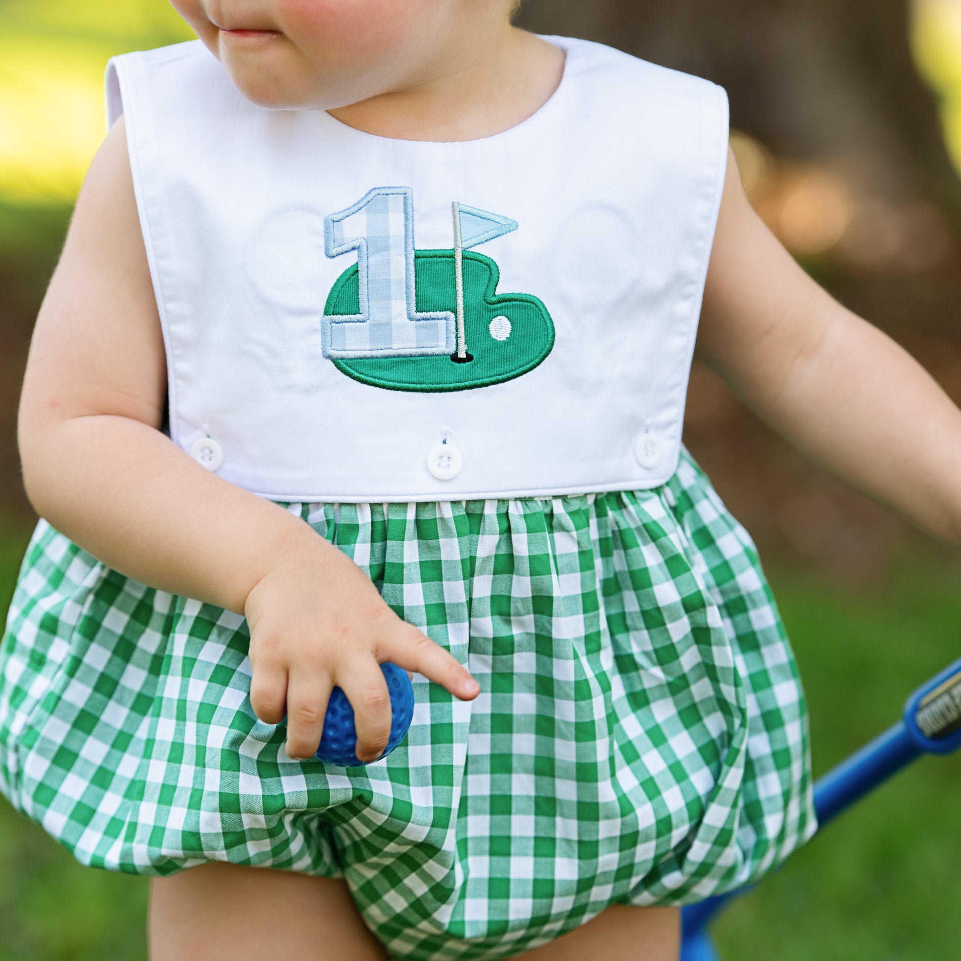 Hole-In-One First Birthday Boys Reversible Golf Bubble - Latchkey 