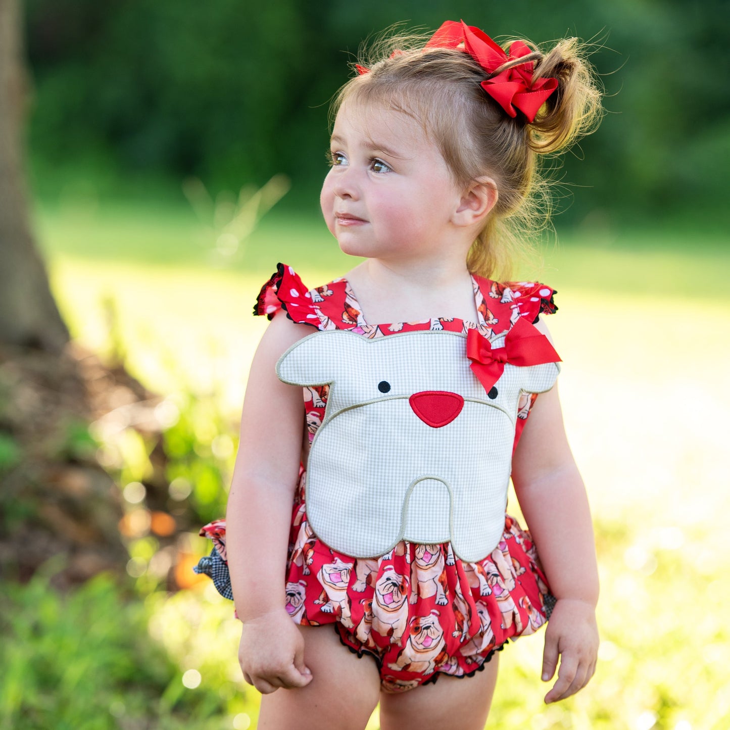 Baby Bulldog Gameday Bubble Dress for Baby and Toddler