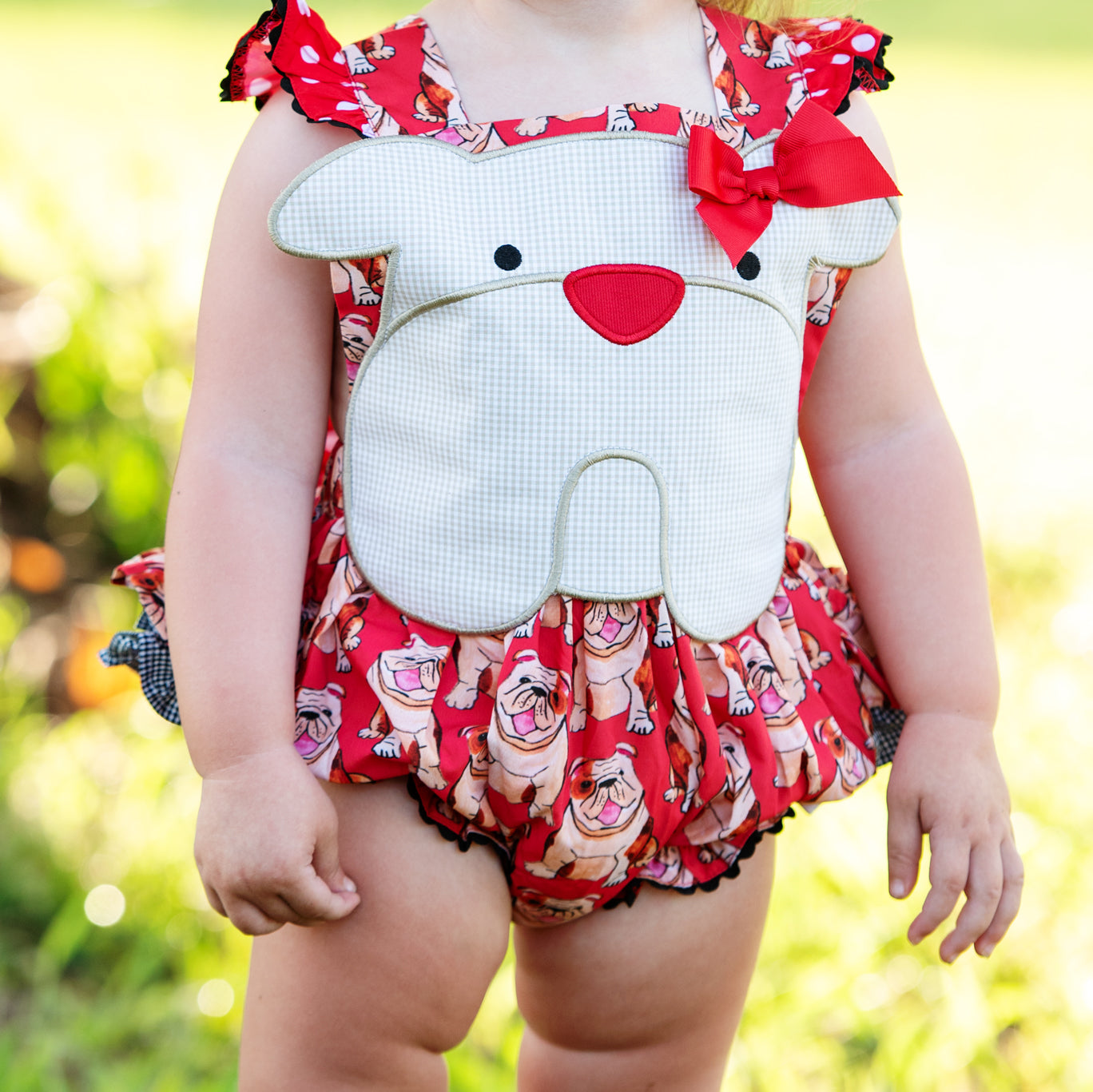 Baby Bulldog Gameday Bubble Dress for Baby and Toddler