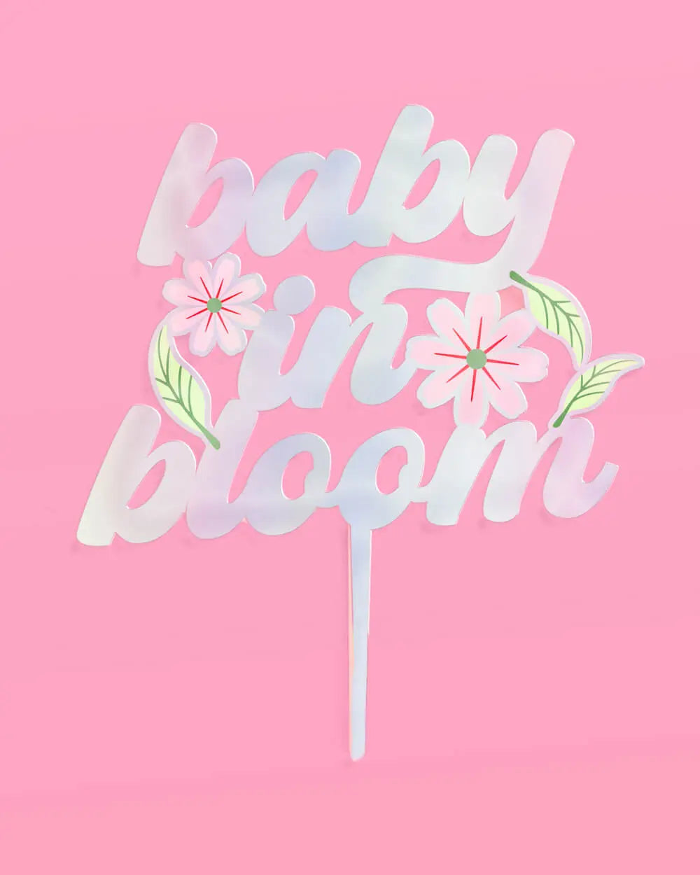 Baby in Bloom Topper - iridescent cake topper xo, Fetti