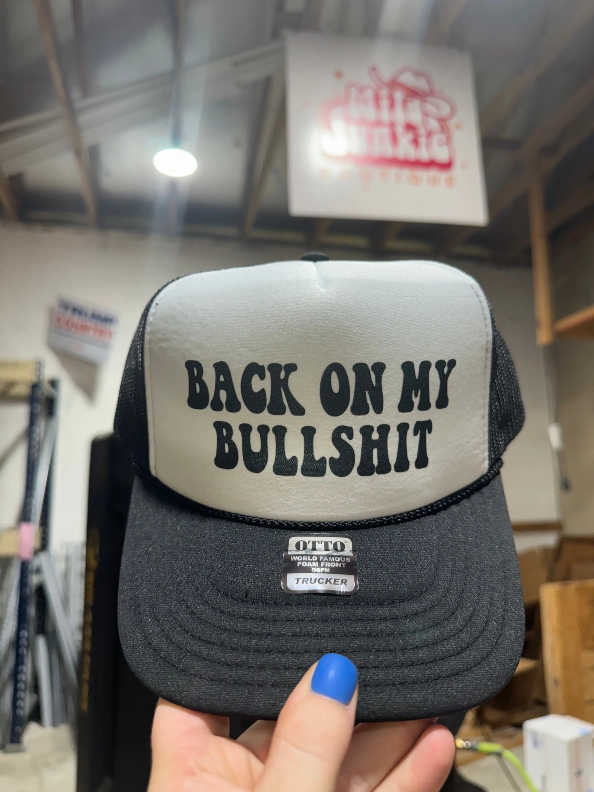 Back On My Bullshit Trucker Hat Wild Junkie