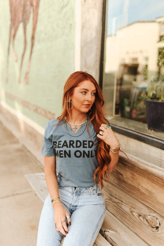 Bearded Men Only Raw Cut V-neck Graphic Tee Wild Junkie