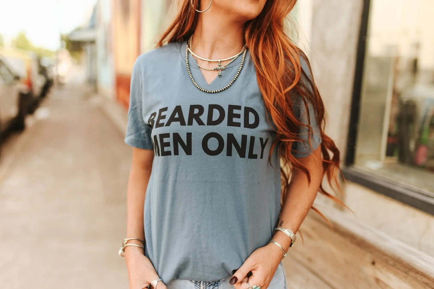 Bearded Men Only Raw Cut V-neck Graphic Tee Wild Junkie