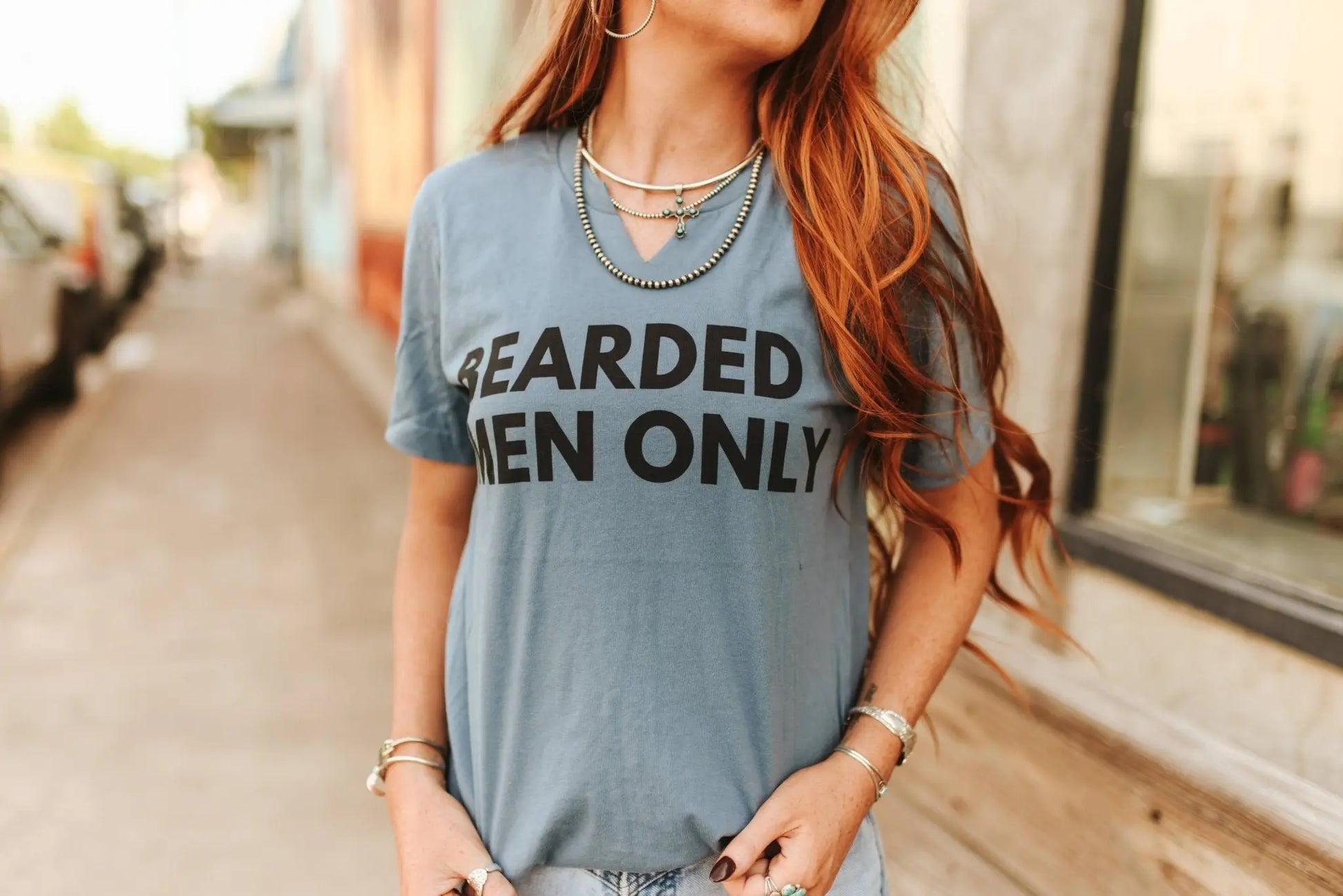 Bearded Men Only Raw Cut V-neck Graphic Tee Wild Junkie