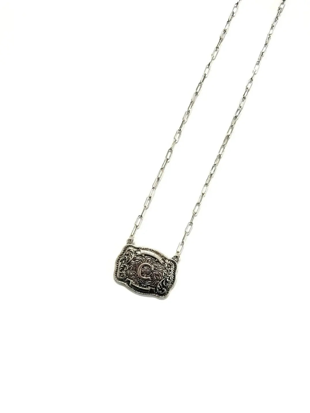 Belt Buckle Initial Necklace Wild Junkie