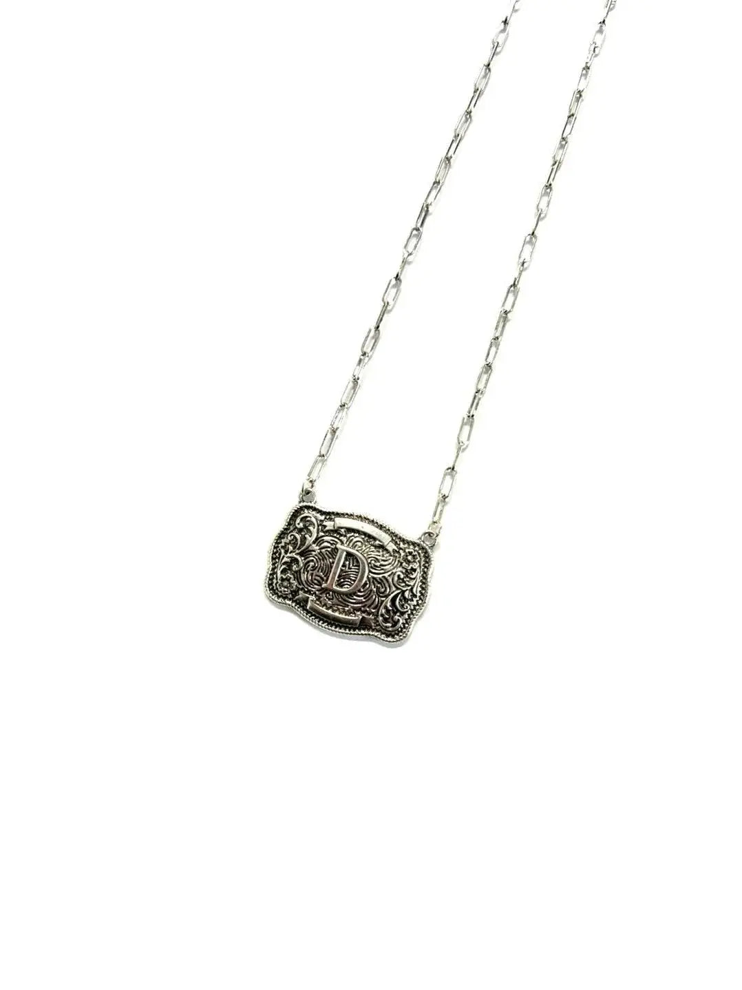 Belt Buckle Initial Necklace Wild Junkie