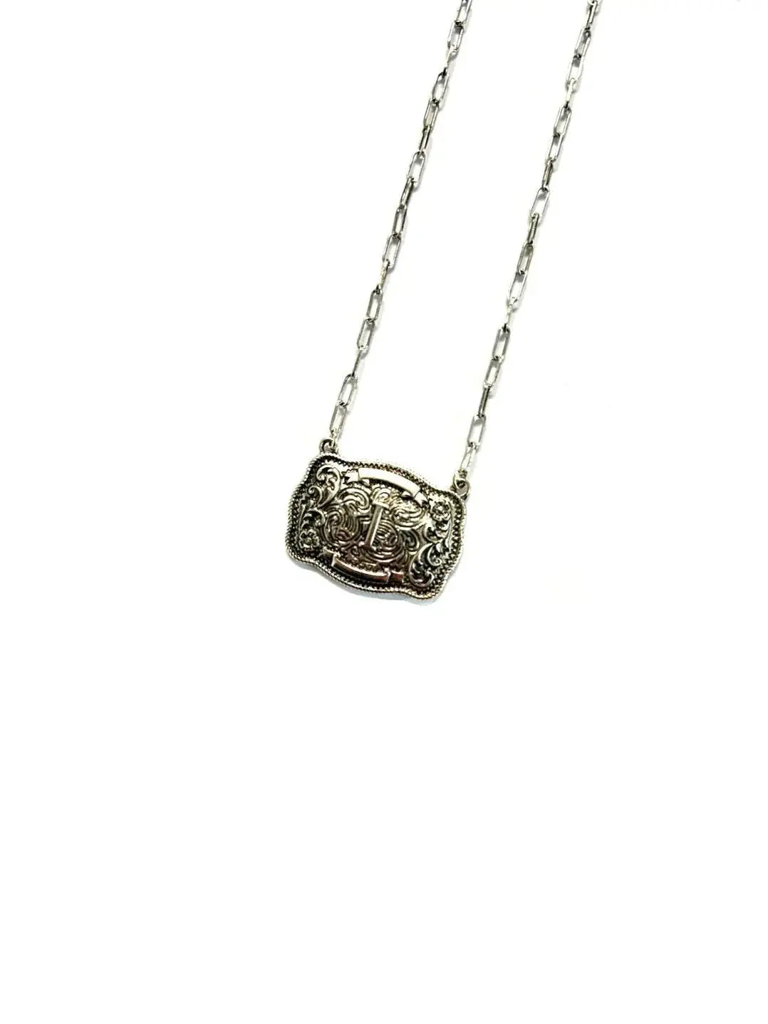Belt Buckle Initial Necklace Wild Junkie
