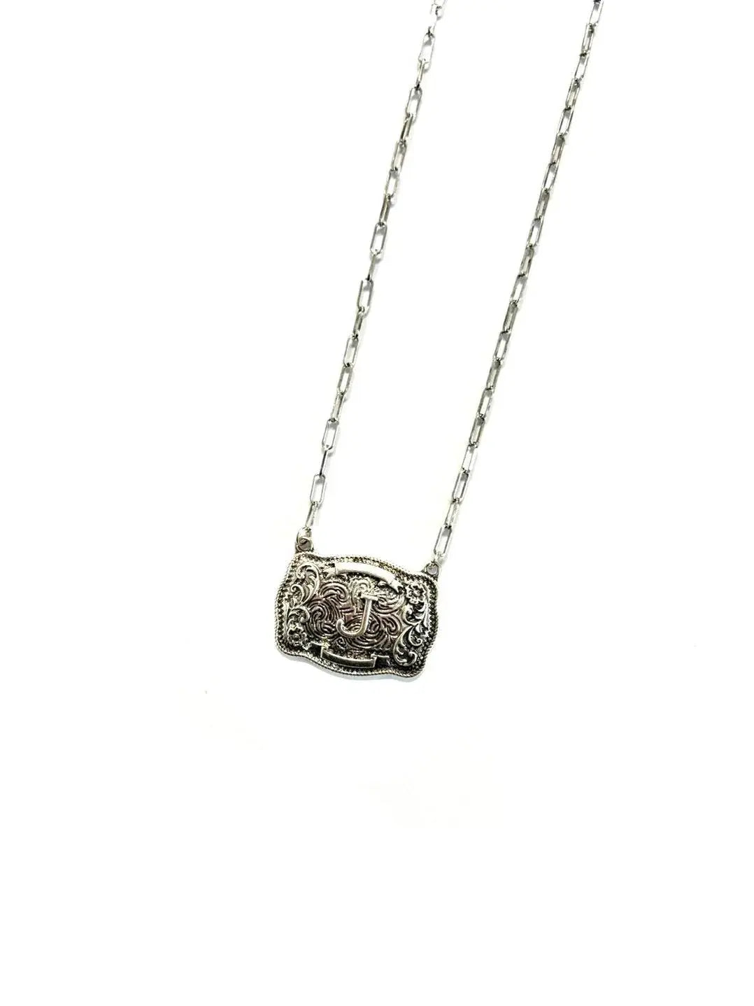 Belt Buckle Initial Necklace Wild Junkie