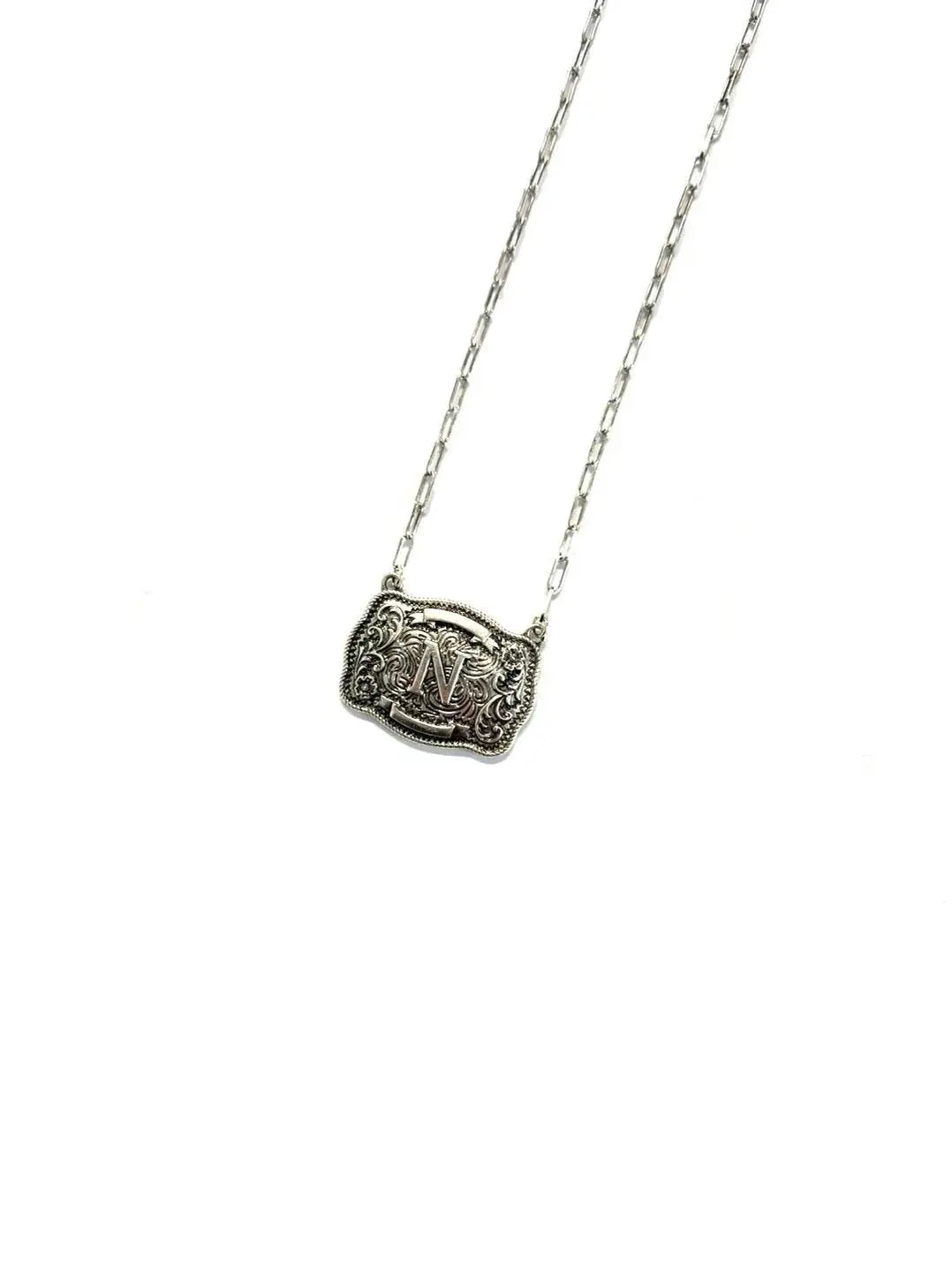 Belt Buckle Initial Necklace Wild Junkie