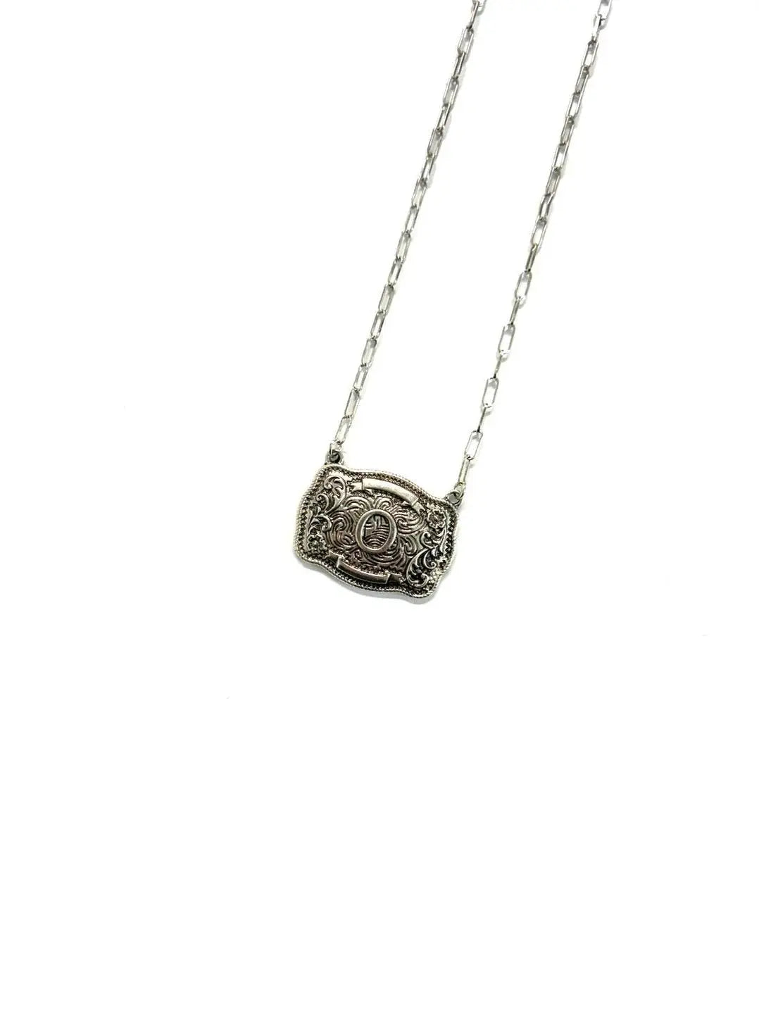 Belt Buckle Initial Necklace Wild Junkie
