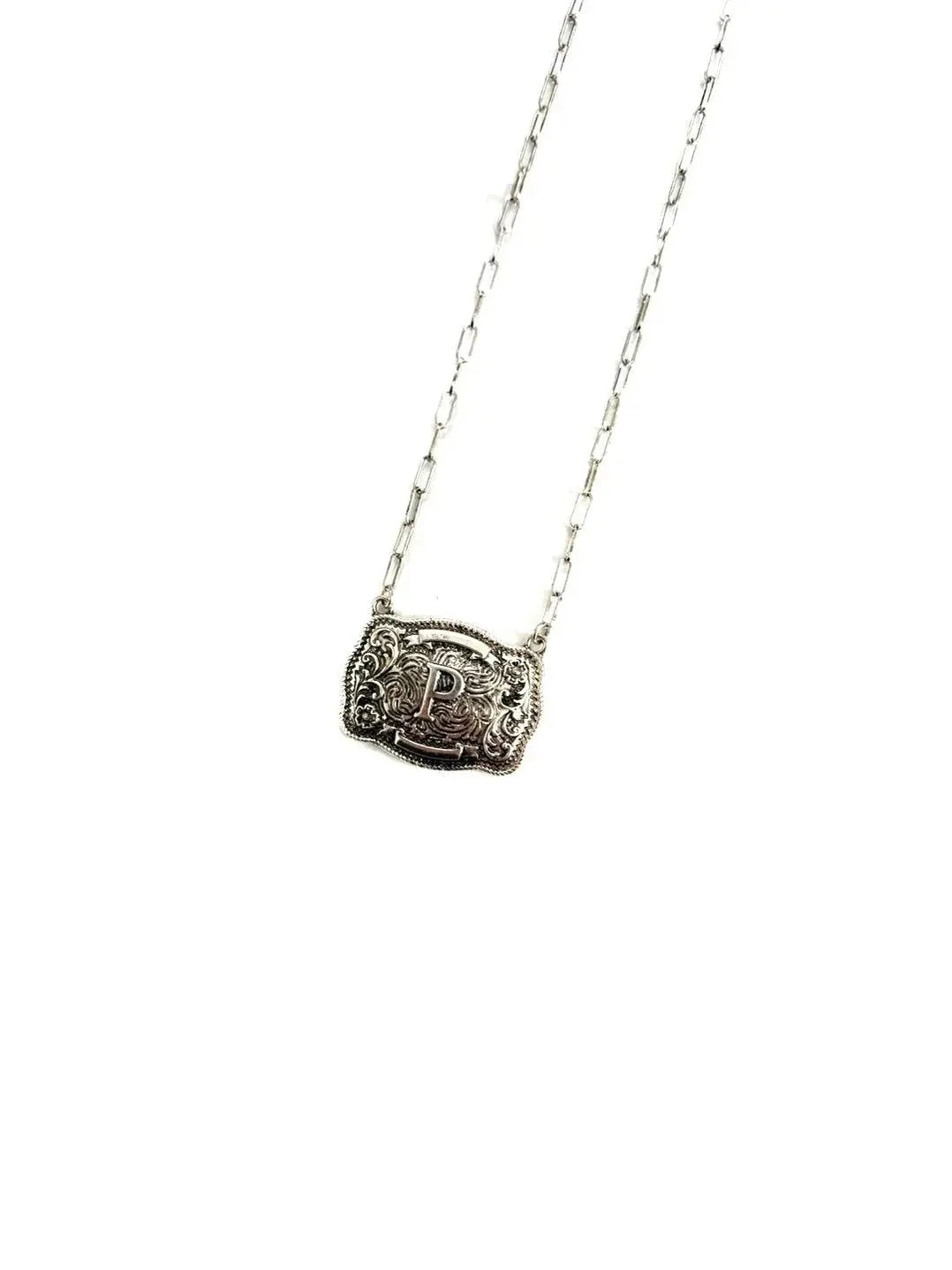 Belt Buckle Initial Necklace Wild Junkie
